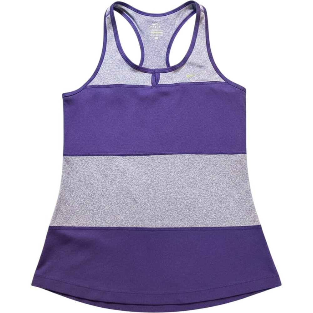 Nike Dri-FIT‎ Womens Racerback Tank Top Purple Colorblock Small Running Gym